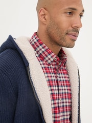 FatFace Linton Navy Knitted Zip Hoodie - Image 5 of 6