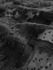Black Sheer Lace High Neck Blouse - Image 7 of 8
