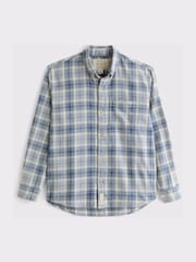 Blå - Abercrombie & Fitch indigo plaid ternet flannelskjorte - Billede 1 af 1