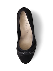 črna - Pavers širok kroj Block Heeled salonar - Slika 4 iz 5