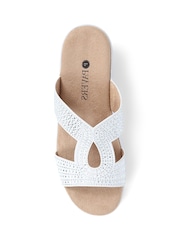 Pavers Embellished Mules White Sandals - Image 4 of 5
