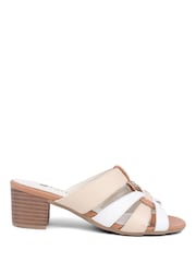 Pavers Block Heeled Mule Brown Sandals - Image 1 of 5