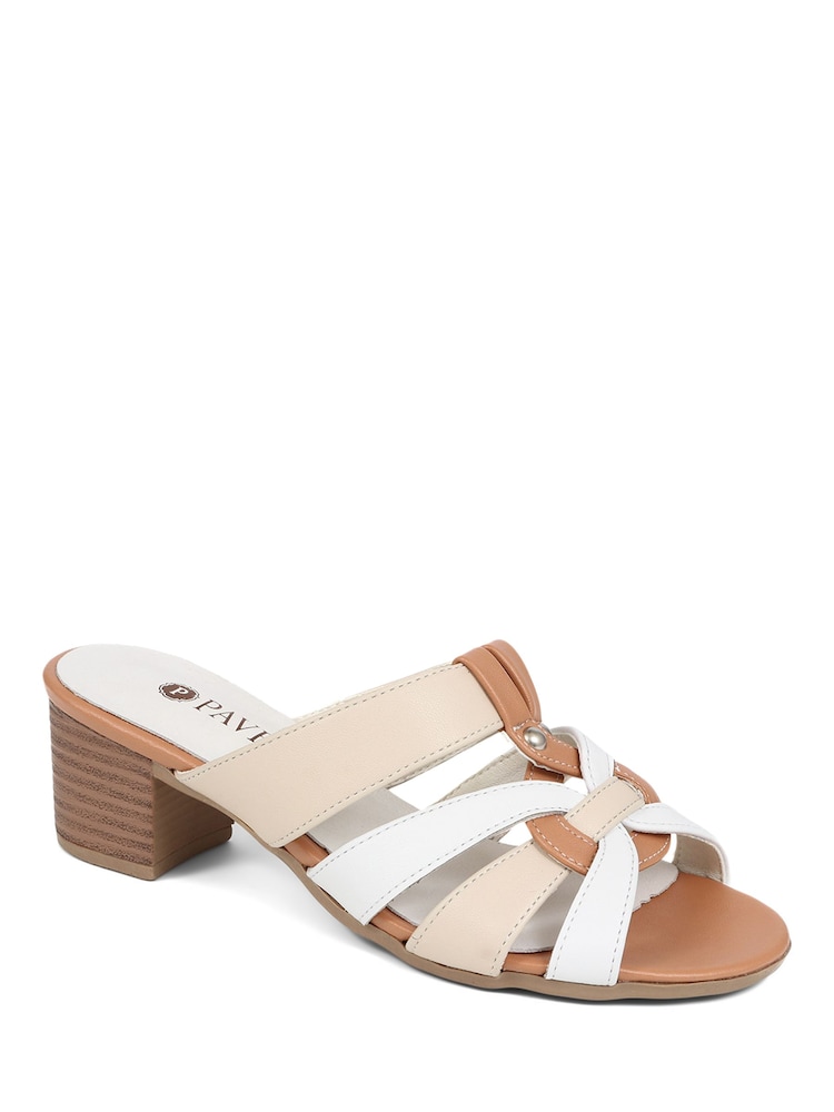 Pavers Block Heeled Mule Brown Sandals - Image 2 of 5 Pavers Block Heeled Mule Brown Sandals - Image 2 of 5