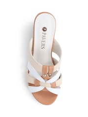 Pavers Block Heeled Mule Brown Sandals - Image 4 of 5