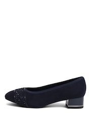 Pavers Blue Wide Fit Slip-On Court Shoes - Image 1 of 5