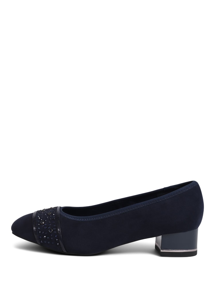 Pavers Blue Wide Fit Slip-On Court Shoes - Image 1 of 5