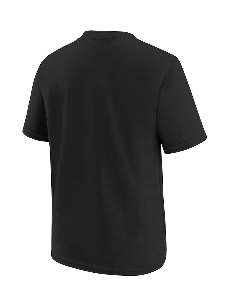 Fanatics Youth NBA Milwaukee Bucks Courtside Logo Max 90 II Short Sleeve 100% Cotton Black T-Shirt - Image 2 of 3