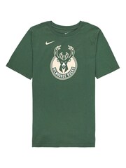 Fanatics Youth Green NBA Milwaukee Bucks Essential Logo 100% Cotton T-Shirt - Image 2 of 2
