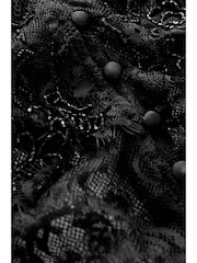 Black Embellished Lace Sheer Long Sleeve Blouse - Image 6 of 7