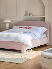 Soft Velvet Blush Pink Lottie Upholstered Bed Frame - Image 1 of 7