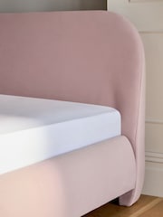 Soft Velvet Blush Pink Lottie Upholstered Bed Frame - Image 5 of 7