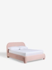 Soft Velvet Blush Pink Lottie Upholstered Bed Frame - Image 6 of 7
