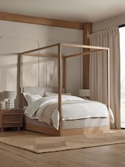 Wool Blend Stone N. Premium Aviano Four Poster Bed Frame - Image 1 of 7