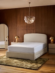 Natural Light Tweedy Plain Matson Upholstered Drawer Storage Bed Frame - Image 2 of 8