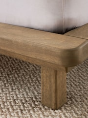 Soft Velvet Pebble Nila Upholstered Hotel Bed Frame with Bedside Tables - Image 3 of 6