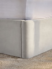 Soft Velvet Light Grey Cora Upholstered Ottoman Storage Bed Frame - Image 5 of 9