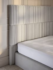 Soft Velvet Light Grey Cora Upholstered Ottoman Storage Bed Frame - Image 6 of 9