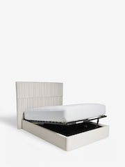 Soft Velvet Light Grey Cora Upholstered Ottoman Storage Bed Frame - Image 7 of 9