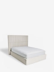 Soft Velvet Light Grey Cora Upholstered Ottoman Storage Bed Frame - Image 8 of 9