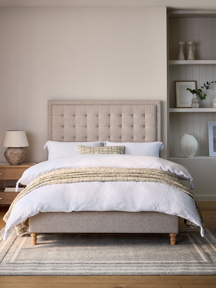 Wool Blend Natural Stone Winslow Upholstered Bed Frame - Image 1 of 6
