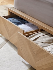 Wood Oak Effect Hayford Bed Frame with Storage Drawers - Image 6 of 7