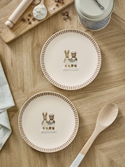 Set of 2 Natural Rosie Rabbit and Bertie Bear Side Plates - Image 1 of 5