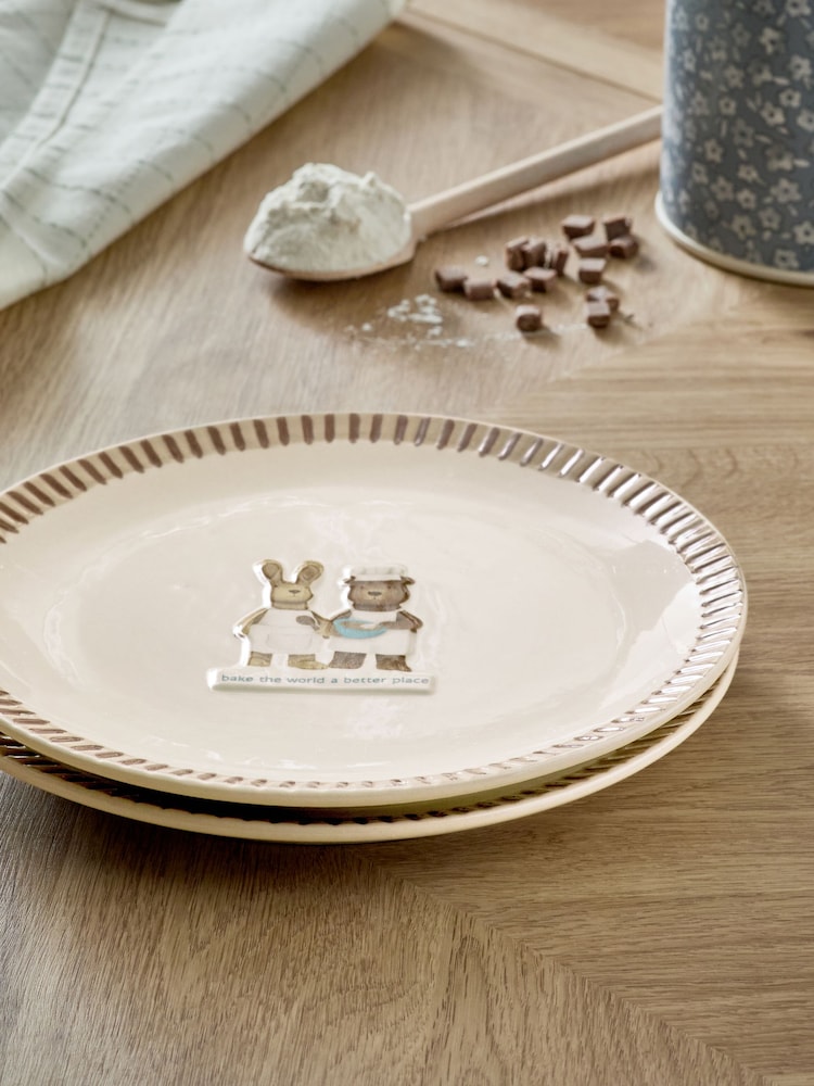 Set of 2 Natural Rosie Rabbit and Bertie Bear Side Plates - Image 2 of 5