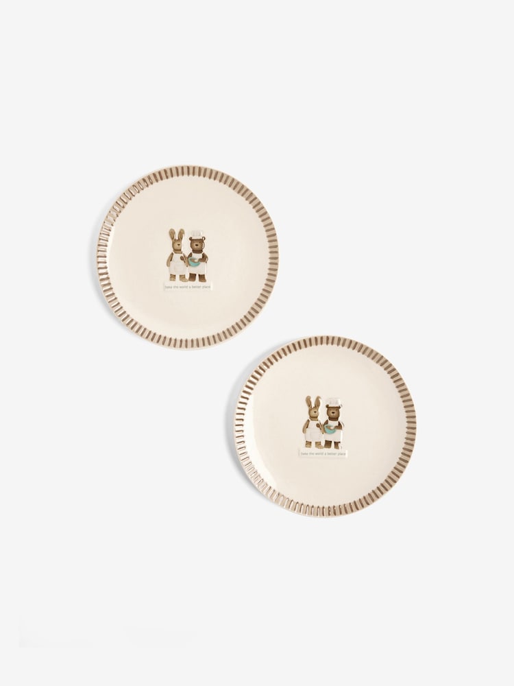 Set of 2 Natural Rosie Rabbit and Bertie Bear Side Plates - Image 5 of 5