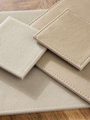 Komplet 4 Rectangle obojestransko (nošenje) Faux Leather pogrinjek and podstavek za kozarec/steklenico - Slika 2 iz 4
