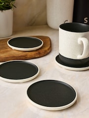 Set of 4 Black Otis Coasters - Image 1 of 4
