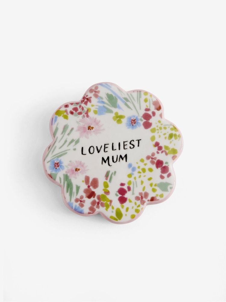 Pink Floral Print Loveliest Mum Coaster - Image 3 of 3