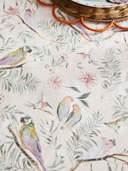 Pink Love Bird Floral Wipe Clean Tablecloth - Image 3 of 3