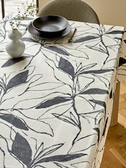 Black/Natural Floral Wipe Clean Tablecloth - Image 1 of 3