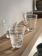 Set of 4 Clear Ripple Tumbler Glasses - Image 1 of 4
