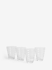 Set of 4 Clear Ripple Tumbler Glasses - Image 4 of 4
