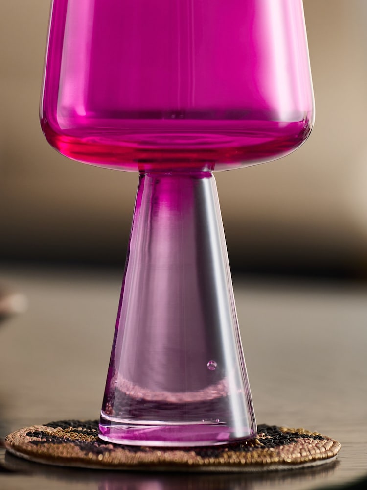 Set of 2 Pink Aubrie Wine Glasses - Image 2 of 3 Set of 2 Pink Aubrie Wine Glasses - Image 2 of 3