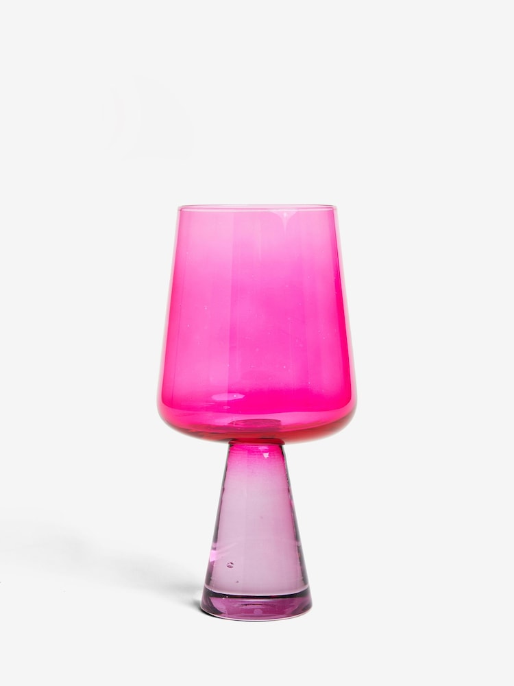 Set of 2 Pink Aubrie Wine Glasses - Image 3 of 3 Set of 2 Pink Aubrie Wine Glasses - Image 3 of 3