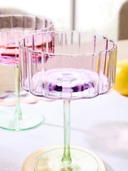 Set of 2 Scallop Cocktail Glasses - Image 2 de 3