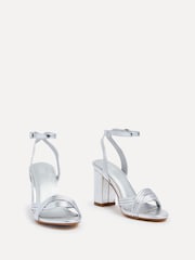 Linzi Silver Regina Block Heeled Sandals With Intertwined Front Straps - Image 2 of 4