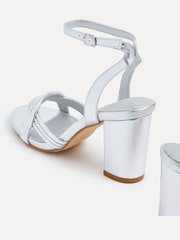 Linzi Silver Regina Block Heeled Sandals With Intertwined Front Straps - Image 3 of 4