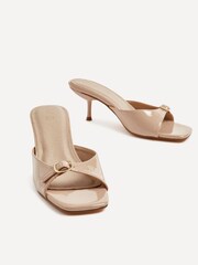 Linzi Nude Fergie Heeled Mules With Front Buckle - Image 5 of 5