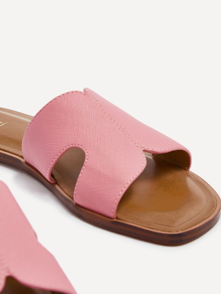 Linzi Pink Petra Flat Sliders With Open Loop Detailing - Image 4 of 5