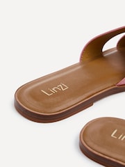Linzi Pink Petra Flat Sliders With Open Loop Detailing - Image 5 of 5