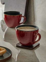 Set of 4 Red Hampton Reactive Glaze Mugs - Image 2 of 3