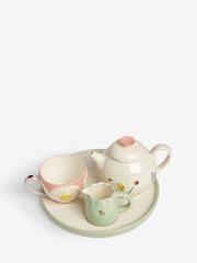 Multi Floral Print Wildlife Tea for One Teacup Teapot Milk Jug and Tray Set - Image 3 of 3