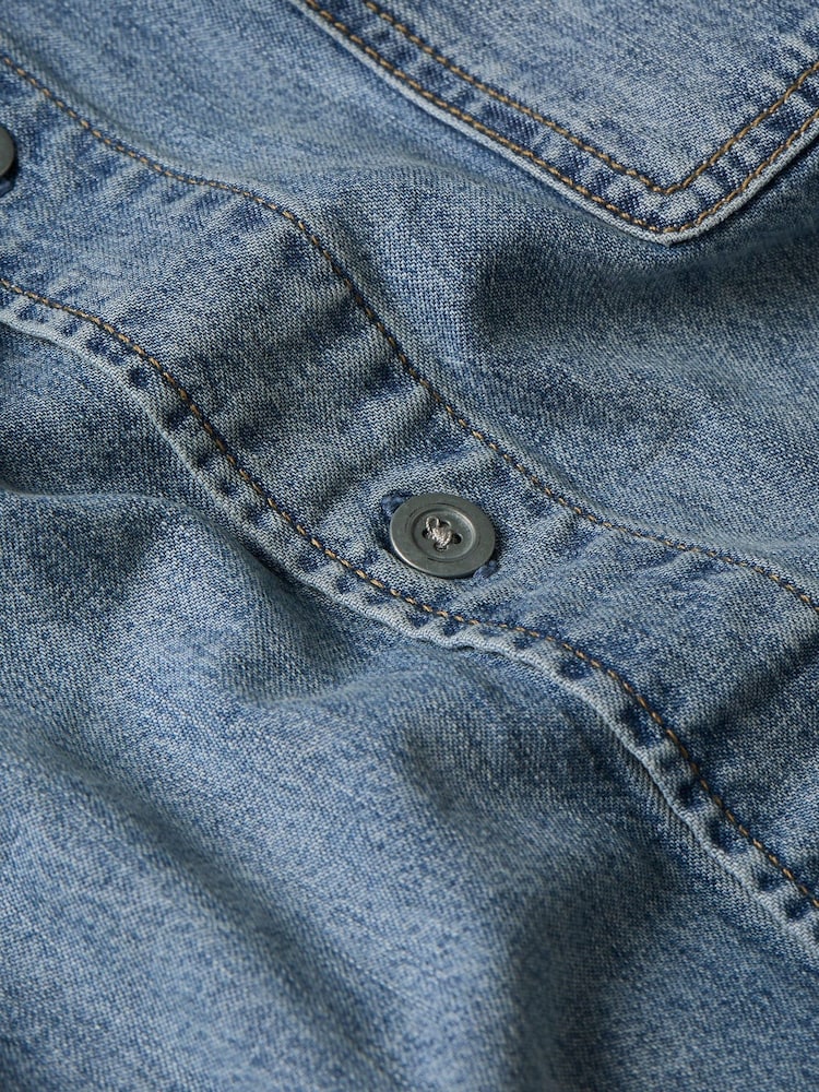 G Star Mid Blue Denim Boxy Fit Flap Denim Pocket 100% Cotton Shirt - Image 7 of 7 G Star Mid Blue Denim Boxy Fit Flap Denim Pocket 100% Cotton Shirt - Image 7 of 7