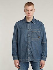 G Star Denim Vintage Regular Fit Check Pocket 100% Cotton Shirt - Image 1 of 7