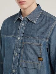 G Star Denim Vintage Regular Fit Check Pocket 100% Cotton Shirt - Image 3 of 7