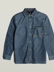 G Star Denim Vintage Regular Fit Check Pocket 100% Cotton Shirt - Image 6 of 7