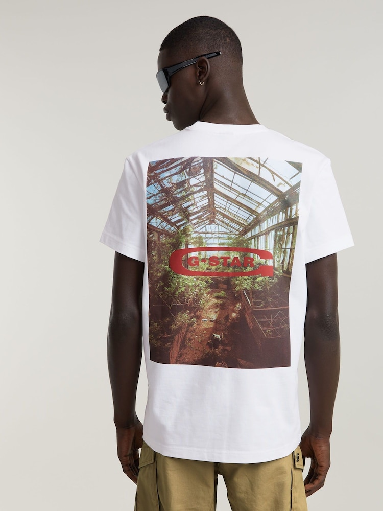 G Star Greenhouse Backprint White T-Shirt - Image 1 of 7 G Star Greenhouse Backprint White T-Shirt - Image 1 of 7